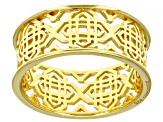 18k Yellow Gold Over Sterling Silver Filigree Open Design Ring