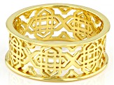 18k Yellow Gold Over Sterling Silver Filigree Open Design Ring