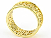 18k Yellow Gold Over Sterling Silver Filigree Open Design Ring
