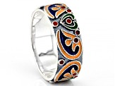 Enamel Sterling Silver Band Ring