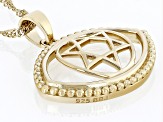 Evil Eye & Star of David 18k Yellow Gold Over Sterling Silver Pendant With Chain
