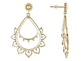 18k Yellow Gold Over Brass Dangle Earrings