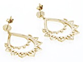 18k Yellow Gold Over Brass Dangle Earrings