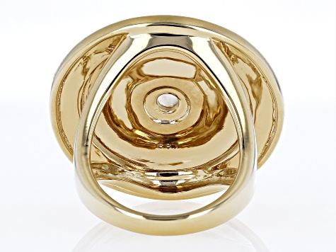 Rainbow Moonstone 18k Yellow Gold Over Brass Ring