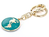 Gold Tone World Key Chain