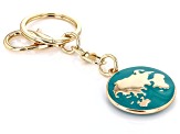 Gold Tone World Key Chain