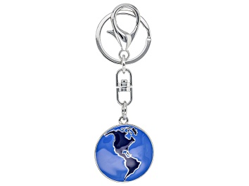 Picture of Silver Tone World Key Chain