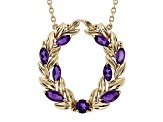 Purple African Amethyst 18k Yellow Gold Over Sterling Silver Pendant With Chain1.27ctw