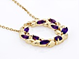 Purple African Amethyst 18k Yellow Gold Over Sterling Silver Pendant With Chain1.27ctw
