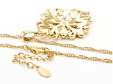 18k Yellow Gold Over Brass Pendant with Chain