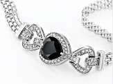 Black Spinel Sterling Silver Bracelet 5.59ctw