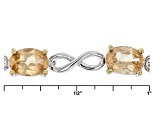 Golden Hessonite Sterling Silver Sliding Adjustable Bracelet 3.82ctw