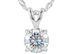 Strontium Titanate Rhodium Over Silver Pendant With Chain 3.00ct