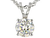 White Strontium Titanate Rhodium Over Silver Pendant With Chain 3.00ct