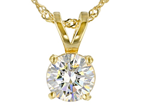 Strontium Titanate 18k Yellow Gold Over Silver Pendant With Chain 3.00ct
