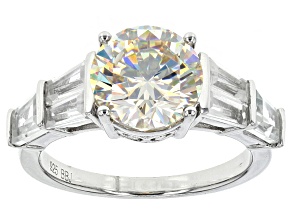 Strontium Titanate Rhodium Over Sterling Silver Ring 4.97ctw