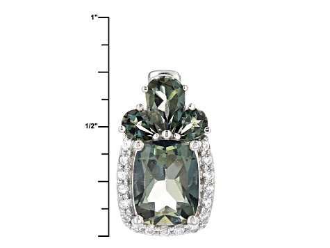 Emerald Envy™ Mystic Topaz® Rhodium Over Silver Pendant With Chain 3.00ctw