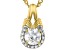 Strontium Titanate And White Zircon 18k gold over sterling silver pendant 1.23ctw