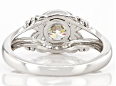 White Strontium Titanate And White Zircon Rhodium Over Sterling Silver Ring 1.37ctw