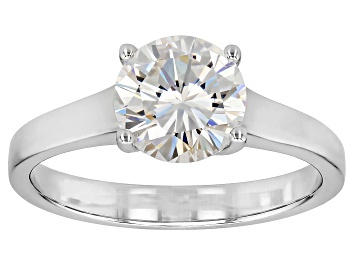Picture of Strontium Titanate Rhodium Over Sterling Silver Solitaire Ring 2.55ct