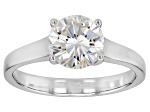Strontium Titanate Rhodium Over Sterling Silver Solitaire Ring 2.55ct