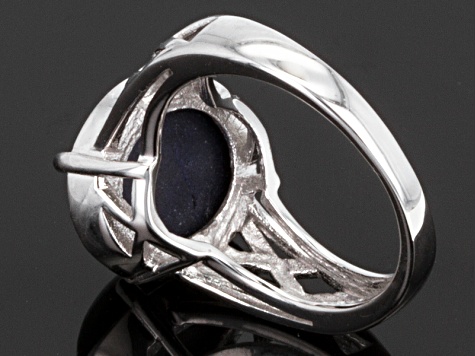 Blue Star Sapphire Sterling Silver Ring 6.98ct - UBH209 | JTV.com