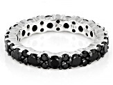 Black Spinel  Rhodium Over Sterling Silver Eternity Band 2.50ctw