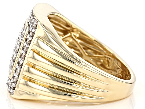 Candlelight Diamonds™ 10K Yellow Gold Mens Cluster Ring 1.00ctw