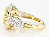 Natural Yellow And White Diamond 10K Yellow Gold Ring 1.50ctw