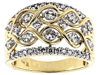 Candlelight Diamonds™ 10k Yellow Gold Dome Ring 1.00ctw