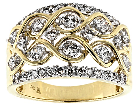 Candlelight Diamonds™ 10k Yellow Gold Dome Ring 1.00ctw