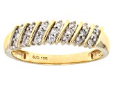 White Diamond 10K Yellow Gold Band Ring 0.20ctw