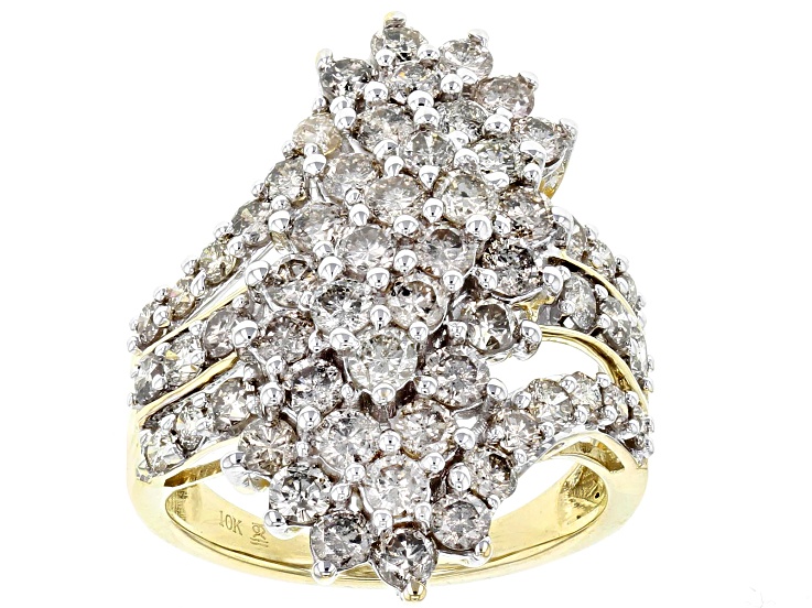 Diamond 10k Yellow Gold Cluster Ring 3.00ctw - UDG185 | JTV.com