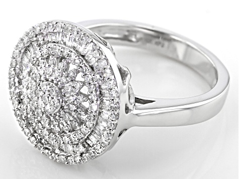 White Diamond 10K White Gold Cluster Ring 0.75ctw - UDG230 | JTV.com