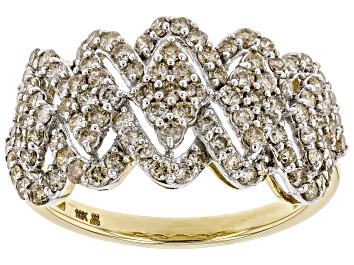Picture of Candlelight Diamonds™ 10K Yellow Gold Wide Band Ring 1.00ctw