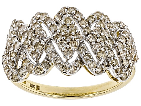 Candlelight Diamonds™ 10K Yellow Gold Wide Band Ring 1.00ctw