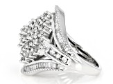 White Diamond 10K White Gold Cluster Ring 2.00ctw