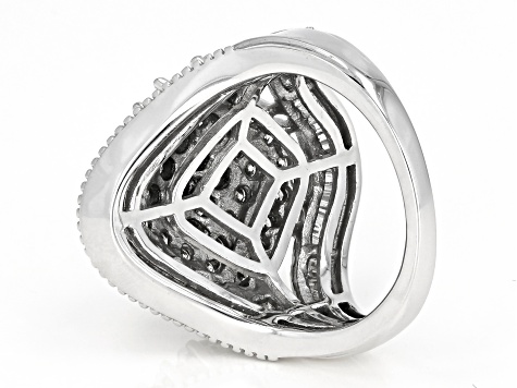 White Diamond 10K White Gold Cluster Ring 2.00ctw