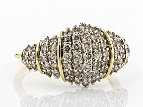 Candlelight Diamonds™ 10k Yellow Gold Cluster Ring 1.00ctw