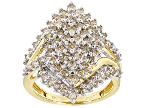 Candlelight Diamonds™ 10k Yellow Gold Cluster Ring 2.00ctw