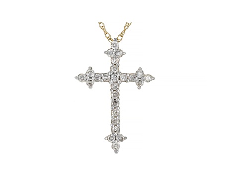 gold rope chain with diamond cross