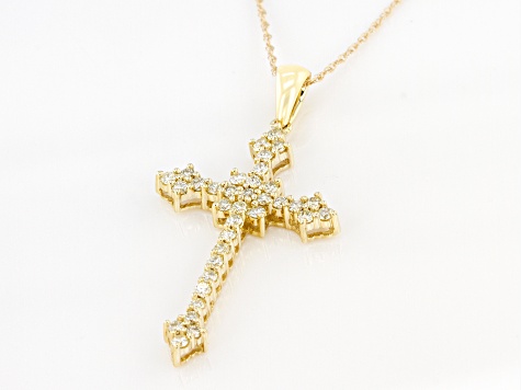 yellow diamond cross necklace