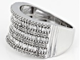 White Diamond Rhodium Over Sterling Silver Ring 0.75ctw