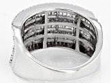 White Diamond Rhodium Over Sterling Silver Ring 0.75ctw