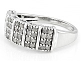 White Diamond Rhodium Over Sterling Silver Wide Band Ring 0.70ctw