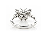 White Diamond Rhodium Over Sterling Silver Cluster Butterfly Ring 0.30ctw