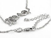 White Diamond Rhodium Over Sterling Silver Love Necklace 0.20ctw