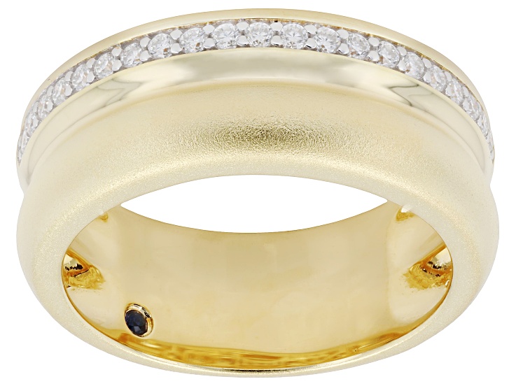 Moissanite 14k Yellow Gold Over Silver Band Ring 0.21ctw DEW.