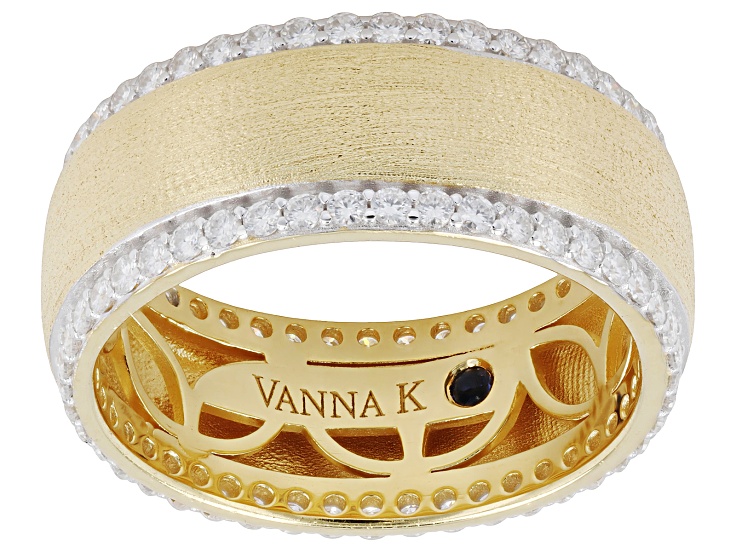 Moissanite 14k Yellow Gold Over Silver Band Ring 0.90ctw DEW.