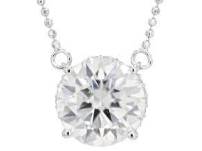 Moissanite Platineve Station Necklace 4.10ctw DEW.